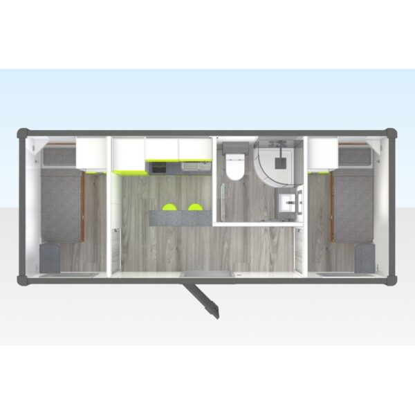 Doppelkabine / Modularer Schlafcontainer 22 Fuß x 9 Fuß