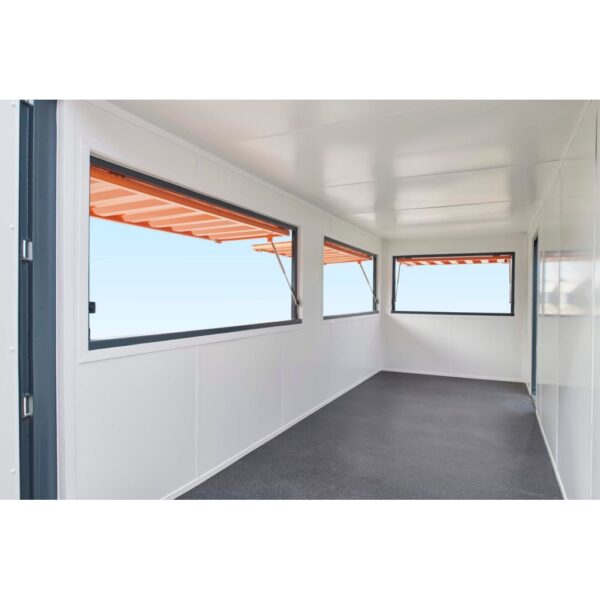 Container-Café-Bar, 6 Meter, 2 x Frontbedienklappe