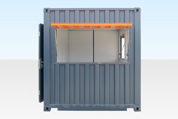 Container-Café-Bar, 6 Meter, 2 x Frontbedienklappe