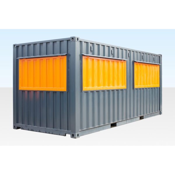 Container-Café-Bar, 6 Meter, 2 x Frontbedienklappe