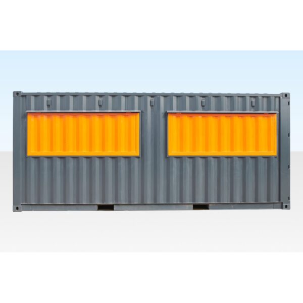 Container-Café-Bar, 6 Meter, 2 x Frontbedienklappe