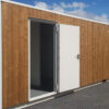 40 Fuß lange Bar aus Holzcontainern