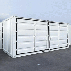 20-Fuß-Container mit offener Seite/Vollzugang, weiß, neu