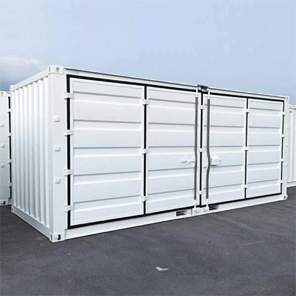 20-Fuß-Container mit offener Seite/Vollzugang, weiß, neu