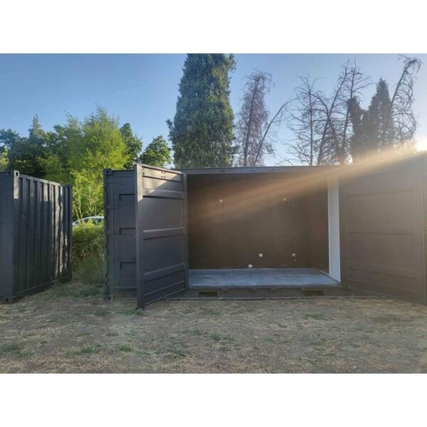 20-Fuß-Container mit offener Seite / Vollzugriff, schwarz