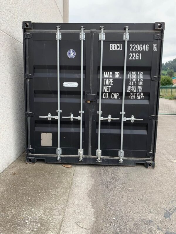 20-Fuß-Lagercontainer, Selbstlagerungscontainer, Schwarz