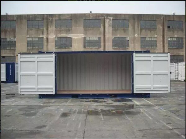 20-Fuß-Container mit offener Seite / Vollzugriff, blau 1