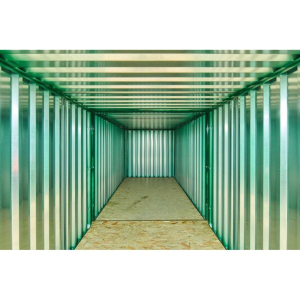 Flache Containerverpackung 8 m x 2,1 m mit Endverbindern (pulverbeschichtet)
