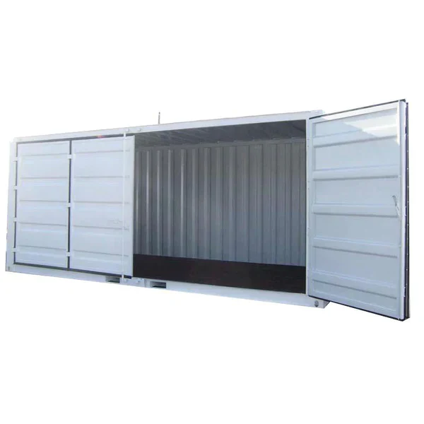 20-Fuß-Container mit offener Seite/Vollzugang, weiß, neu