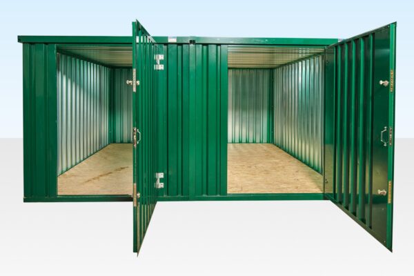Containerset mit flachen Seitenwänden, 3 m x 4,2 m (pulverbeschichtet)