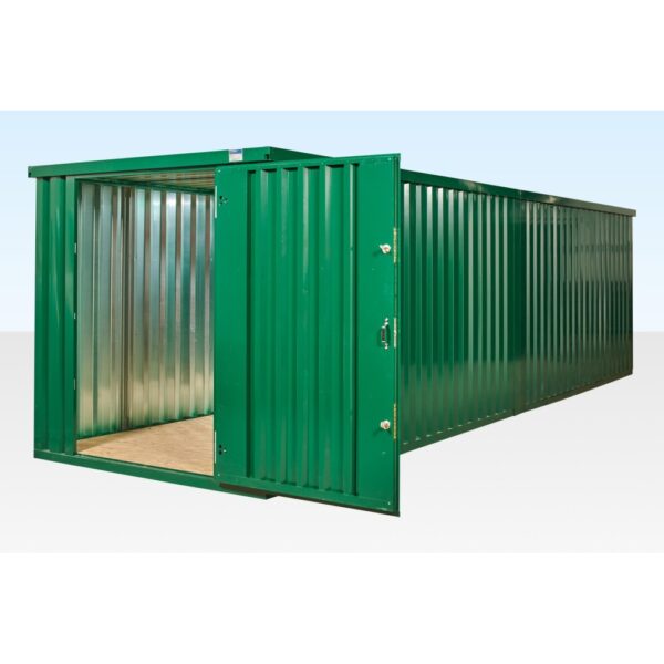 Flache Containerverpackung 8 m x 2,1 m mit Endverbindern (pulverbeschichtet)