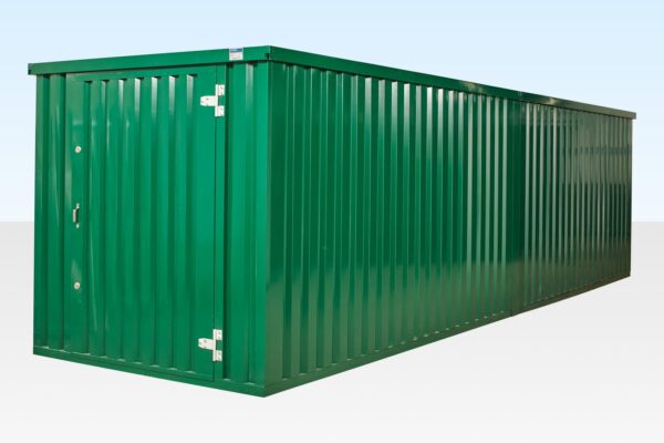Flache Containerverpackung 8 m x 2,1 m mit Endverbindern (pulverbeschichtet)