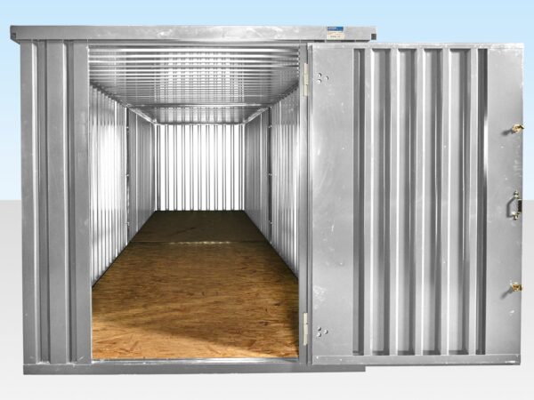 976-Linked-Flatpacks-End-View-1.jpg Containerverpackung 6 m x 2,1 m mit Kupplung an den Enden (verzinkt)