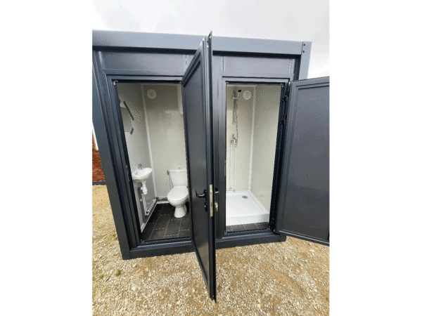 Contenedor sanitario WC + Ducha conectable Gris