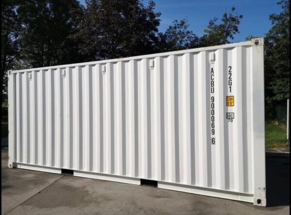 20-Fuß-Container, weiß (Einwegfahrt), 30 Tonnen