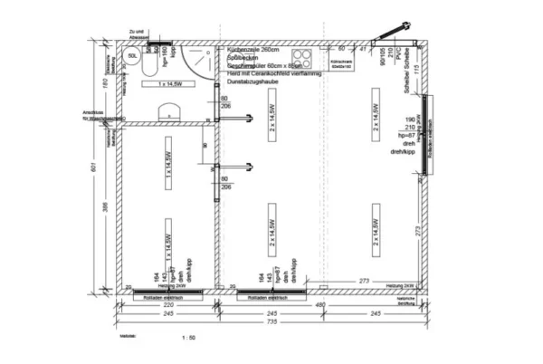 W6 Bewohnbarer Container mit 44,1 m²