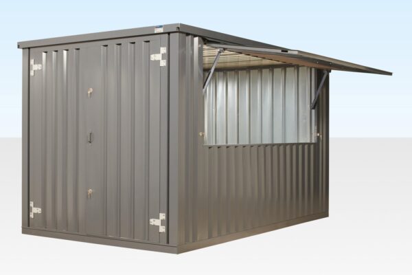 flat-pack-kiosk-closed-door-hatch-open-grey-1.jpg Flacher Kioskcontainer XL 3M