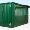 Flacher XL 4m Kiosk (RAL6005) – Grüne, verzinkte, flache, mobile XL 4m Einheit