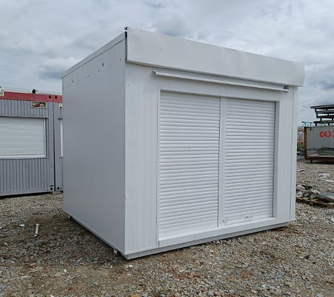 Gewerbecontainer 300x350 mit geteilten Rolltoren vorne + Hecktür