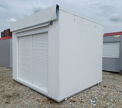 Gewerbecontainer 300x350 mit geteilten Rolltoren vorne + Hecktür